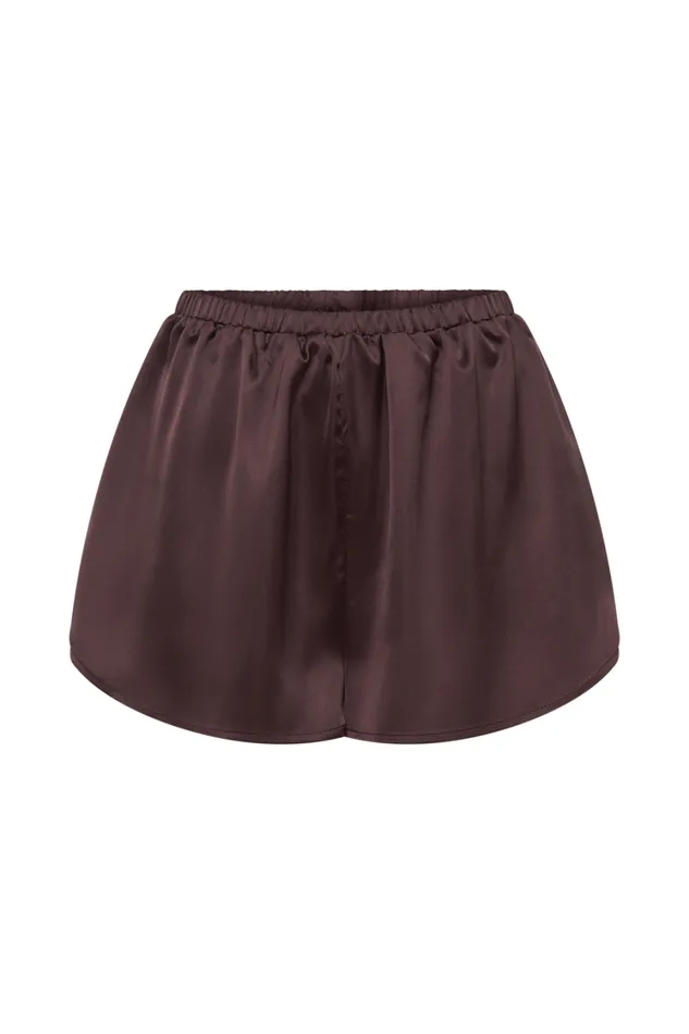 Women Meshki Sets Meera Satin Shorts 8211 Plum