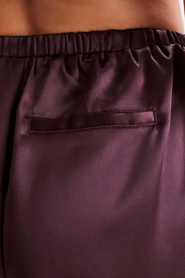 Women Meshki Sets Meera Satin Shorts 8211 Plum