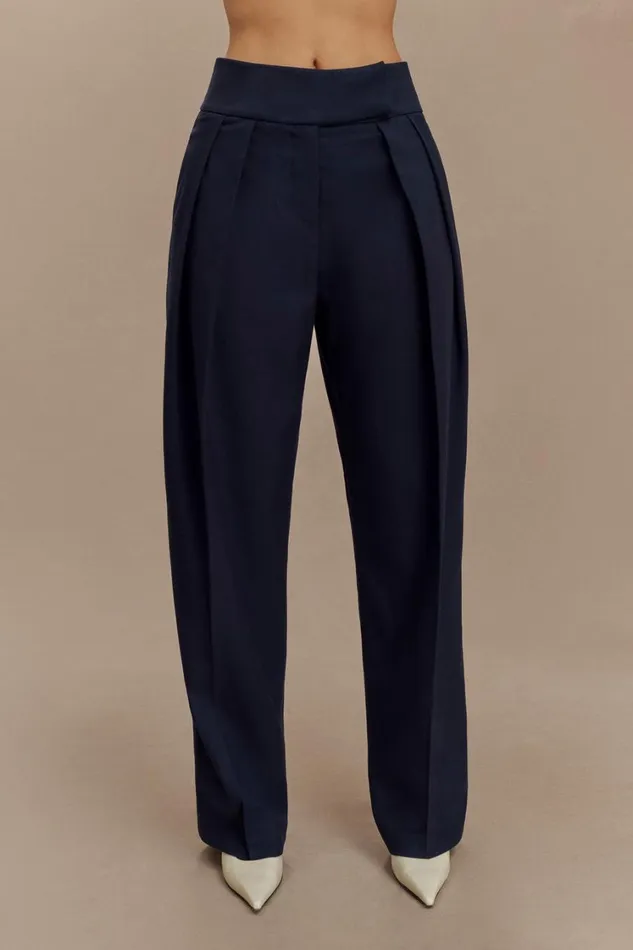 Women Meshki Sets Penelope Pleated High Waisted Pants 8211 Dark Navy