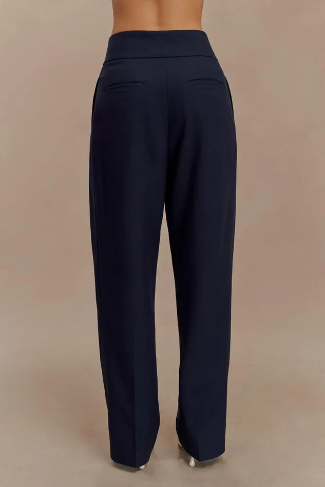 Women Meshki Sets Penelope Pleated High Waisted Pants 8211 Dark Navy