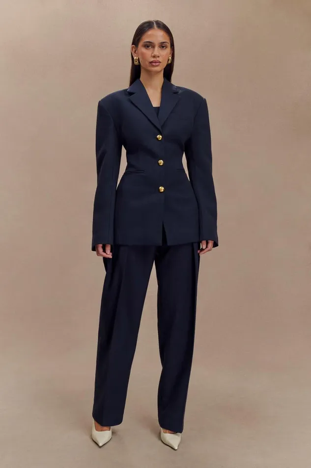 Women Meshki Sets Penelope Pleated High Waisted Pants 8211 Dark Navy
