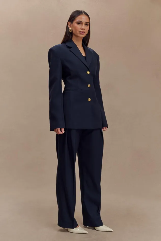 Women Meshki Sets Penelope Pleated High Waisted Pants 8211 Dark Navy