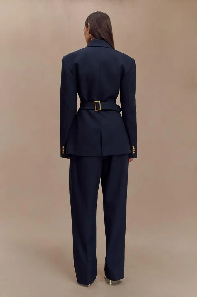 Women Meshki Sets Penelope Pleated High Waisted Pants 8211 Dark Navy