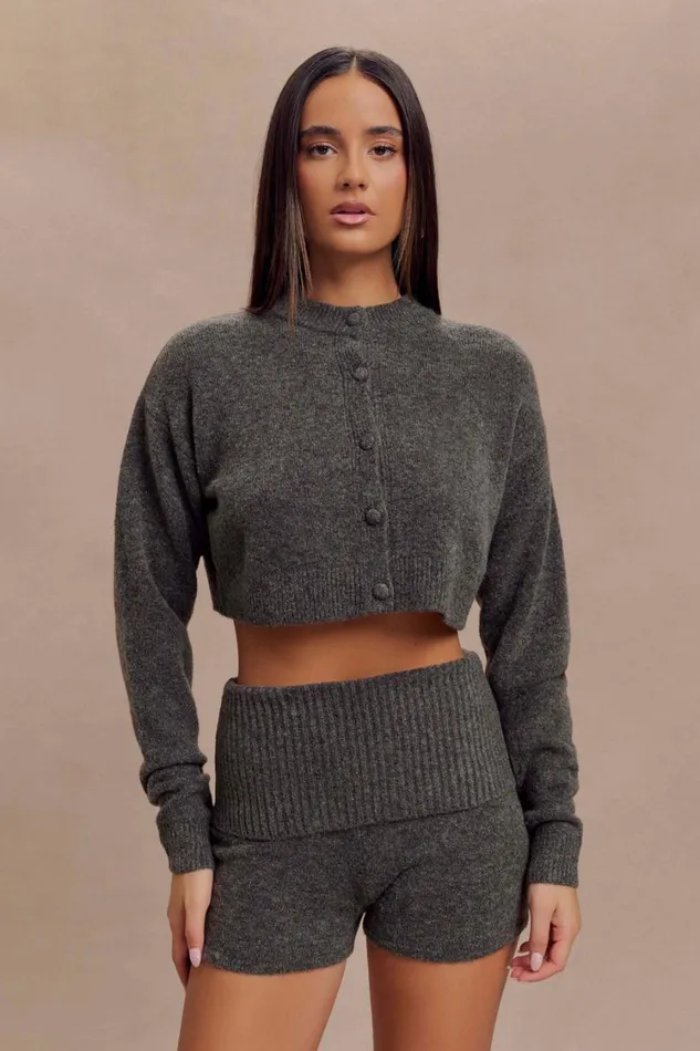 Women Meshki Sets Shelby Knit Cardigan 8211 Charcoal Marle