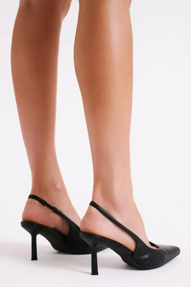 Women Meshki Shoes Dasha Sling Back Heels 8211 Black