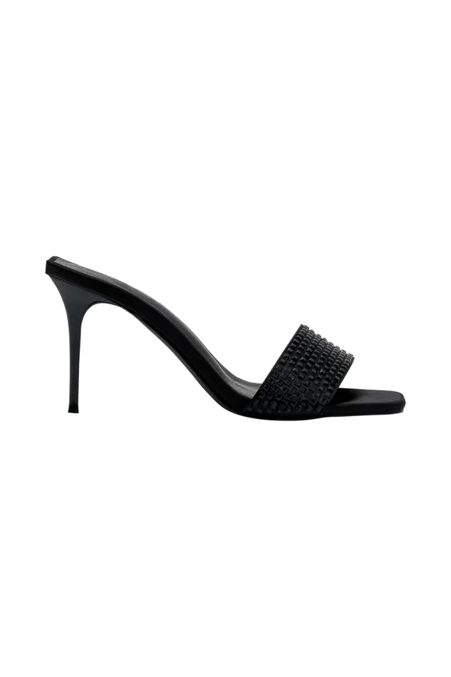Women Meshki Shoes Geneva Square Diamante Mule 8211 Black
