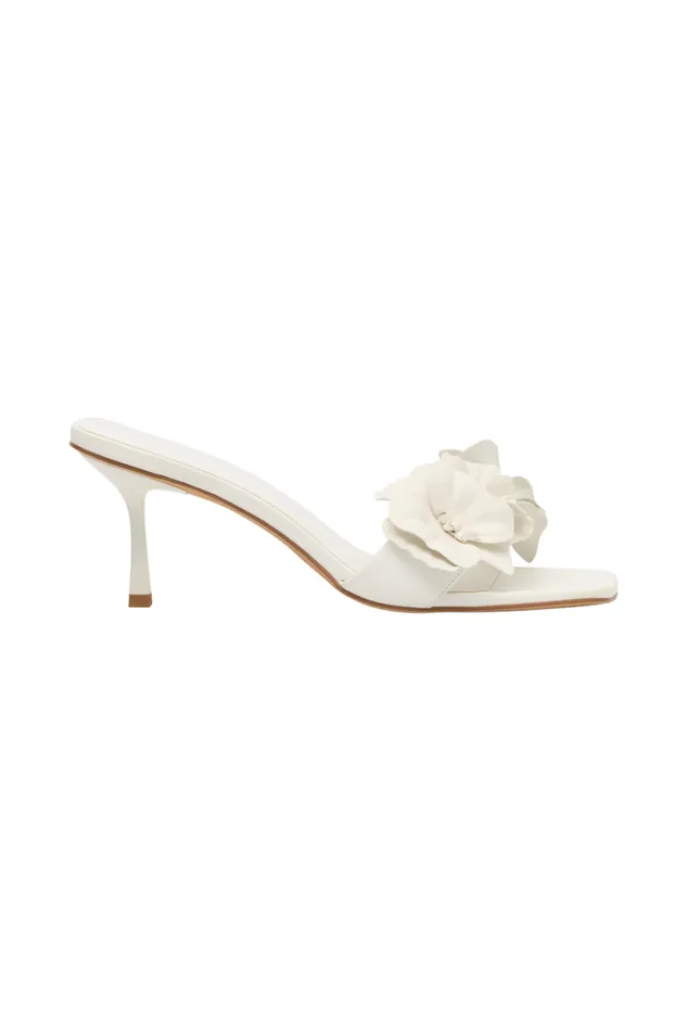 Women Meshki Shoes Melissa Floral Heels 8211 Ivory