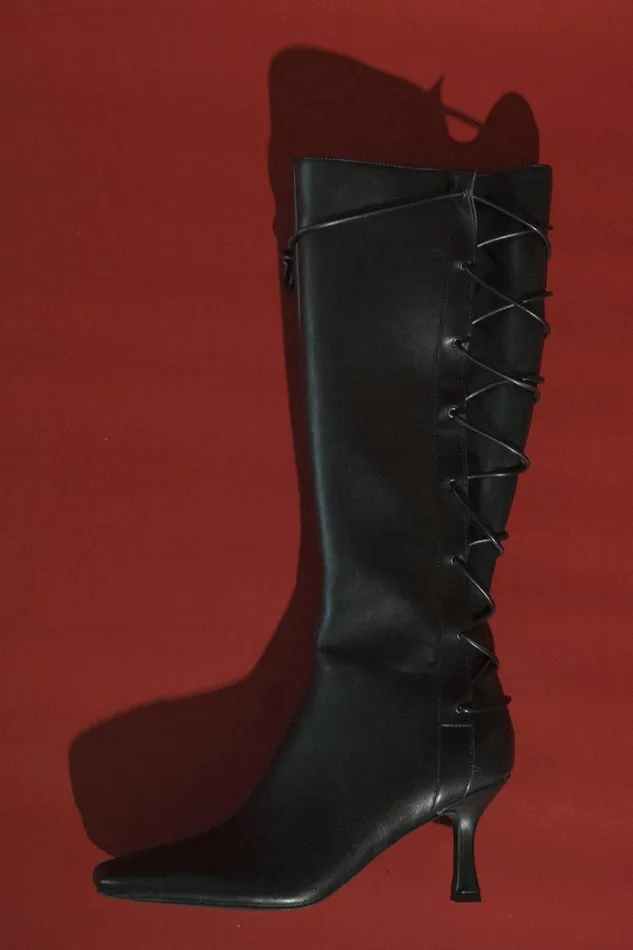 Women Meshki Shoes Nevaeh Lace Up Boots 8211 Black