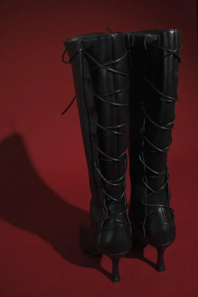 Women Meshki Shoes Nevaeh Lace Up Boots 8211 Black