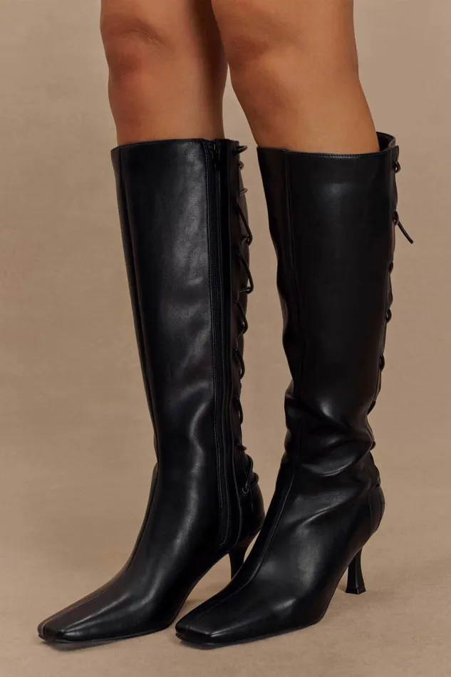 Women Meshki Shoes Nevaeh Lace Up Boots 8211 Black