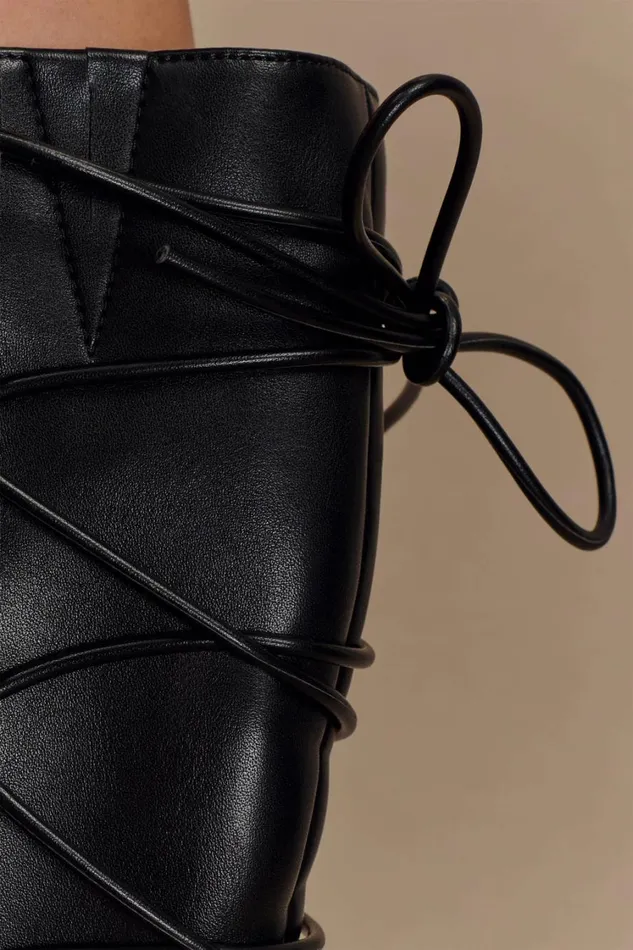 Women Meshki Shoes Nevaeh Lace Up Boots 8211 Black