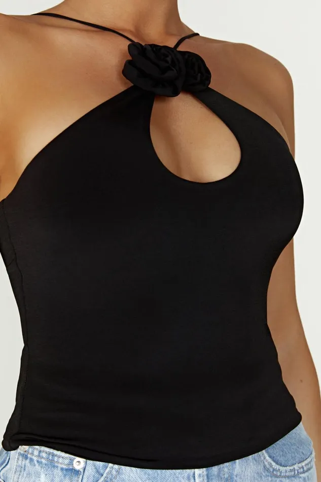 Women Meshki Tops Adeline Rose Halter Top 8211 Black