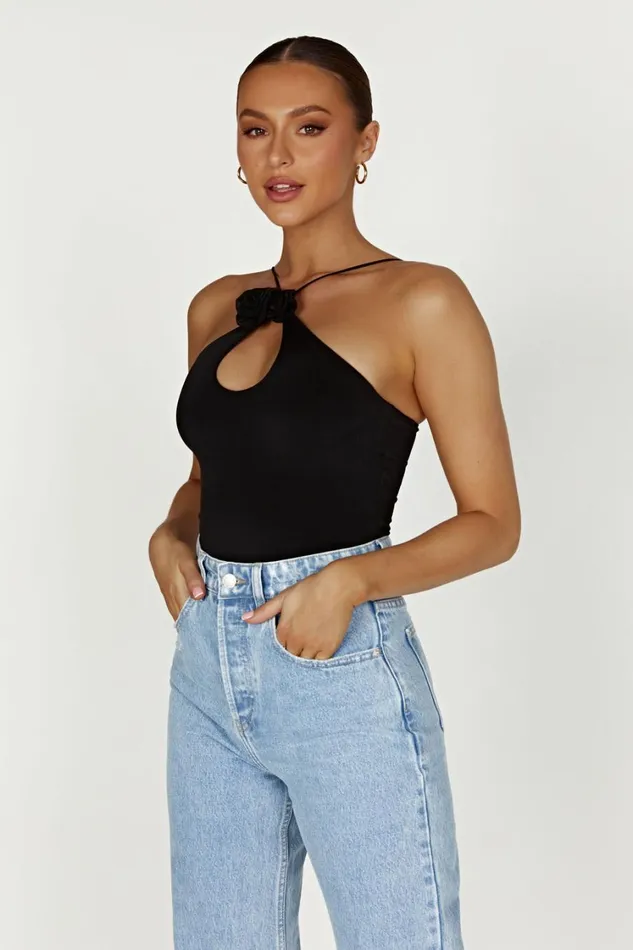 Women Meshki Tops Adeline Rose Halter Top 8211 Black