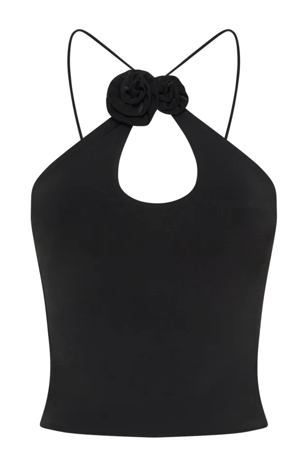 Women Meshki Tops Adeline Rose Halter Top 8211 Black