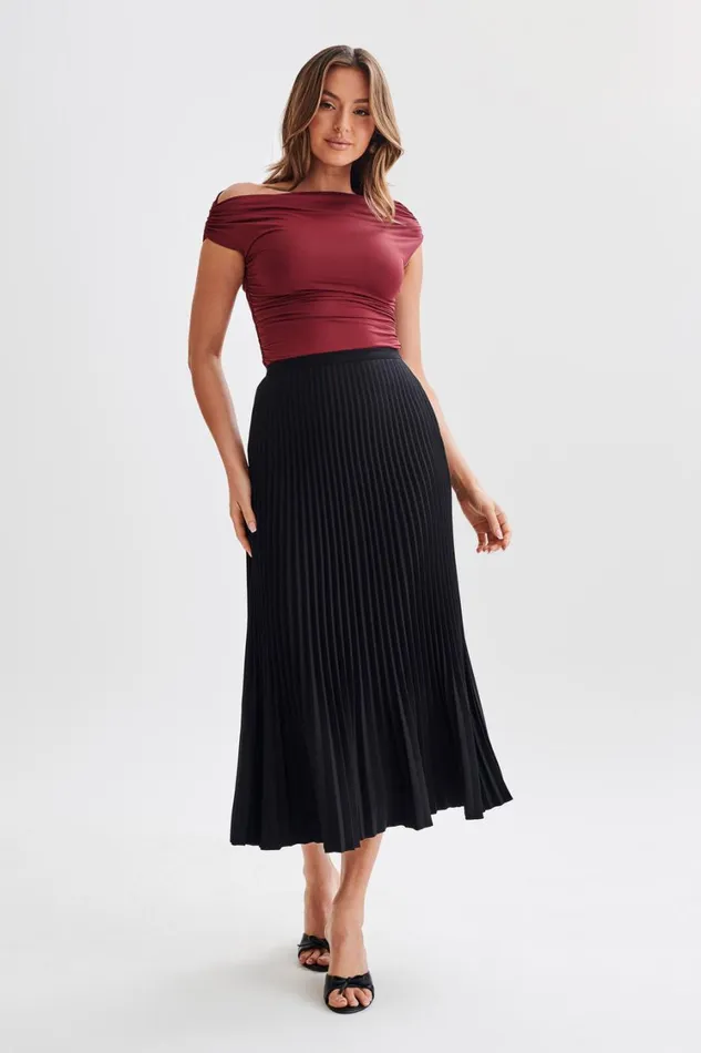 Women Meshki Tops Alayna Recycled Nylon Ruched Top 8211 Wine