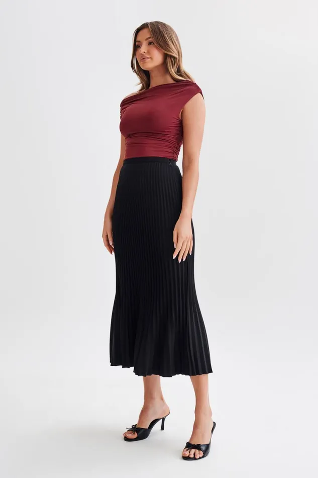 Women Meshki Tops Alayna Recycled Nylon Ruched Top 8211 Wine