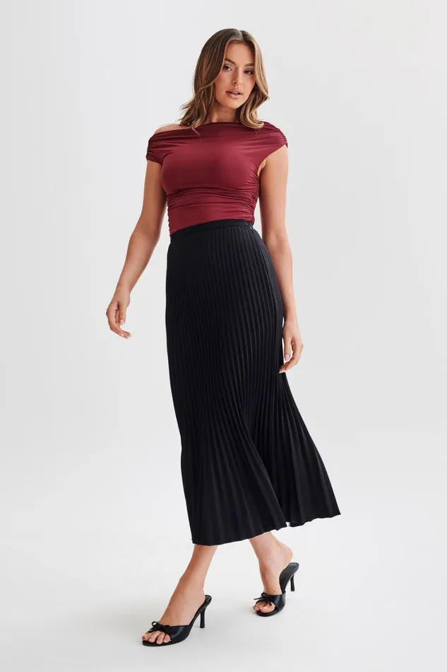 Women Meshki Tops Alayna Recycled Nylon Ruched Top 8211 Wine