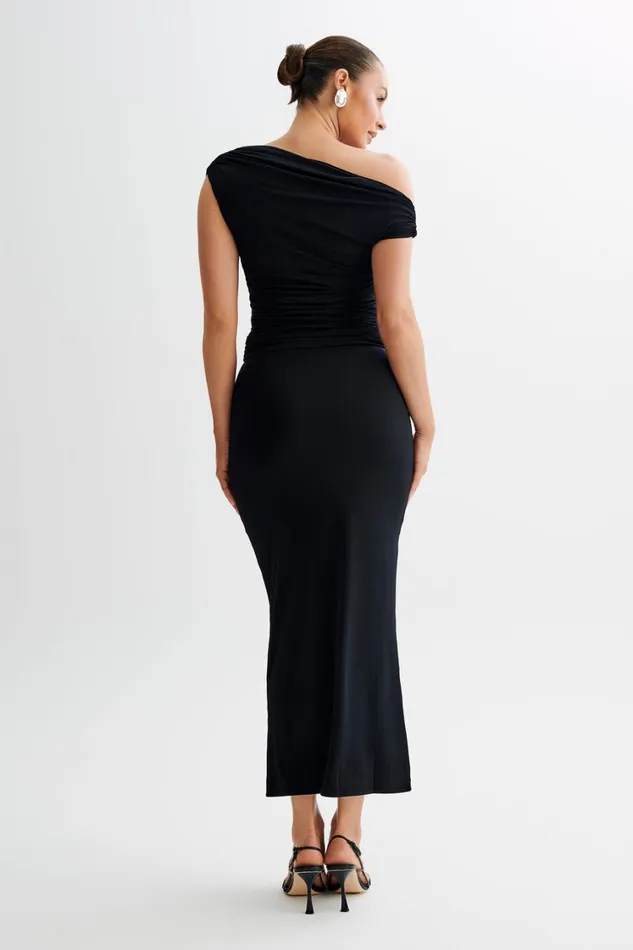 Women Meshki Tops Alayna Slinky Ruched Top 8211 Black