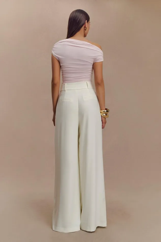 Women Meshki Tops Alayna Slinky Ruched Top 8211 Powder Pink