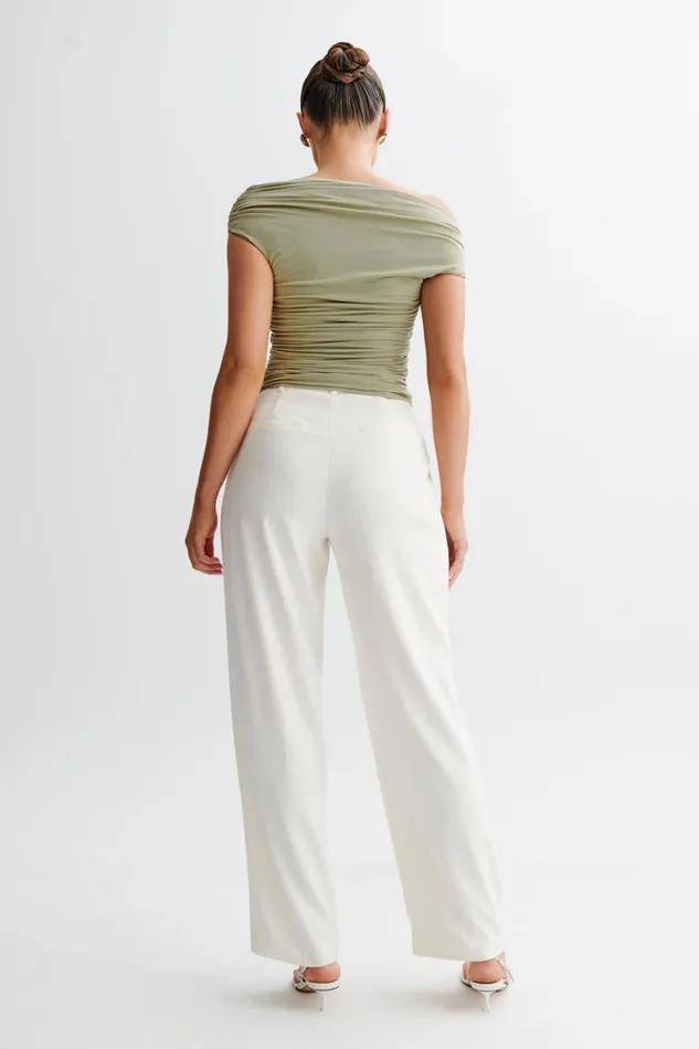 Women Meshki Tops Alayna Slinky Ruched Top 8211 Sage