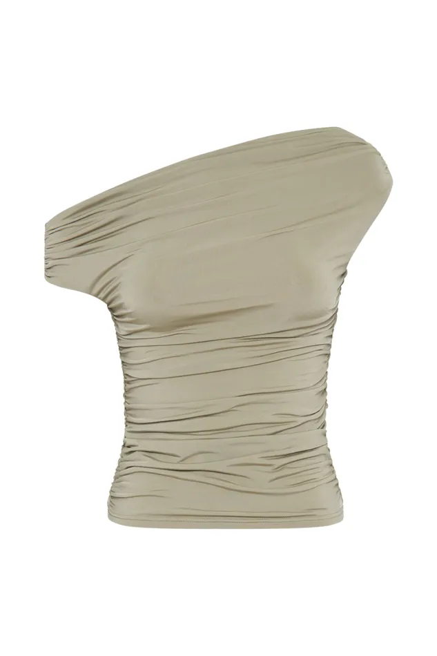 Women Meshki Tops Alayna Slinky Ruched Top 8211 Sage