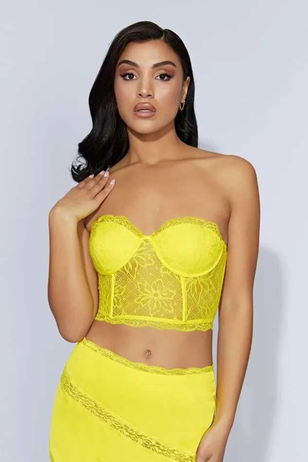 Women Meshki Tops Alessandra Lace Corset 8211 Fresh Green