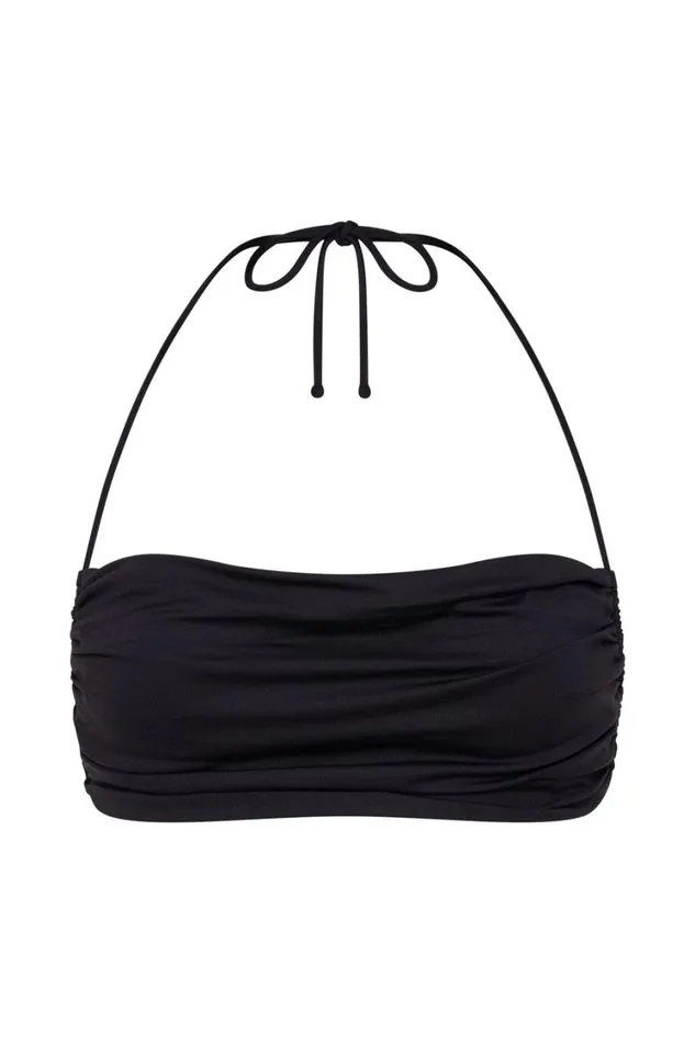 Women Meshki Tops Amber Ruched Halter Crop Top 8211 Black Women Meshki Tops Amber Ruched Halter Crop Top 8211 Black