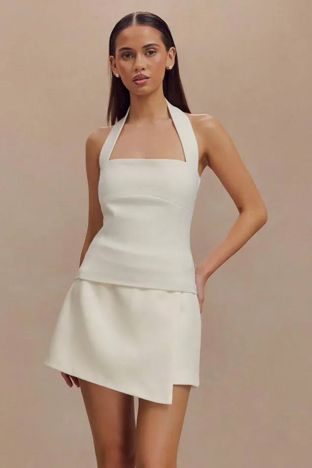 Women Meshki Tops Amelita Suiting Halter Top 8211 Ivory
