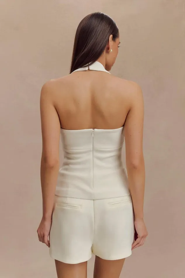 Women Meshki Tops Amelita Suiting Halter Top 8211 Ivory