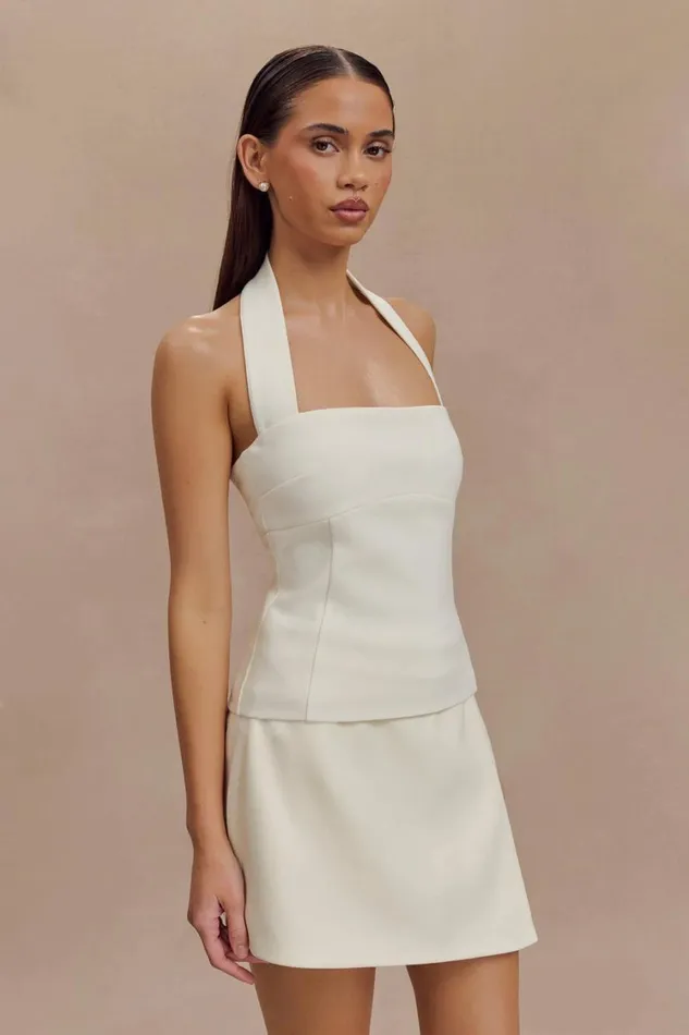 Women Meshki Tops Amelita Suiting Halter Top 8211 Ivory