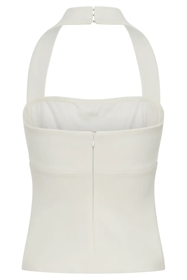 Women Meshki Tops Amelita Suiting Halter Top 8211 Ivory