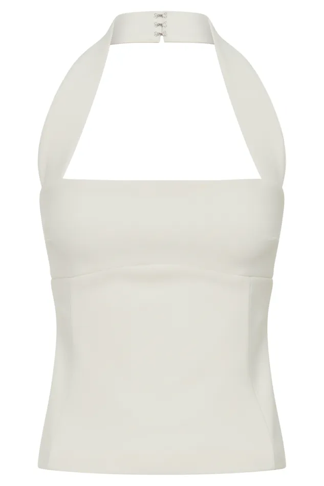 Women Meshki Tops Amelita Suiting Halter Top 8211 Ivory