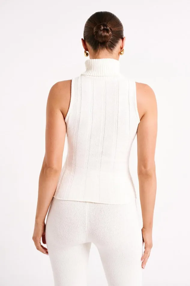 Women Meshki Tops Angelina Ribbed Turtleneck 8211 Ivory