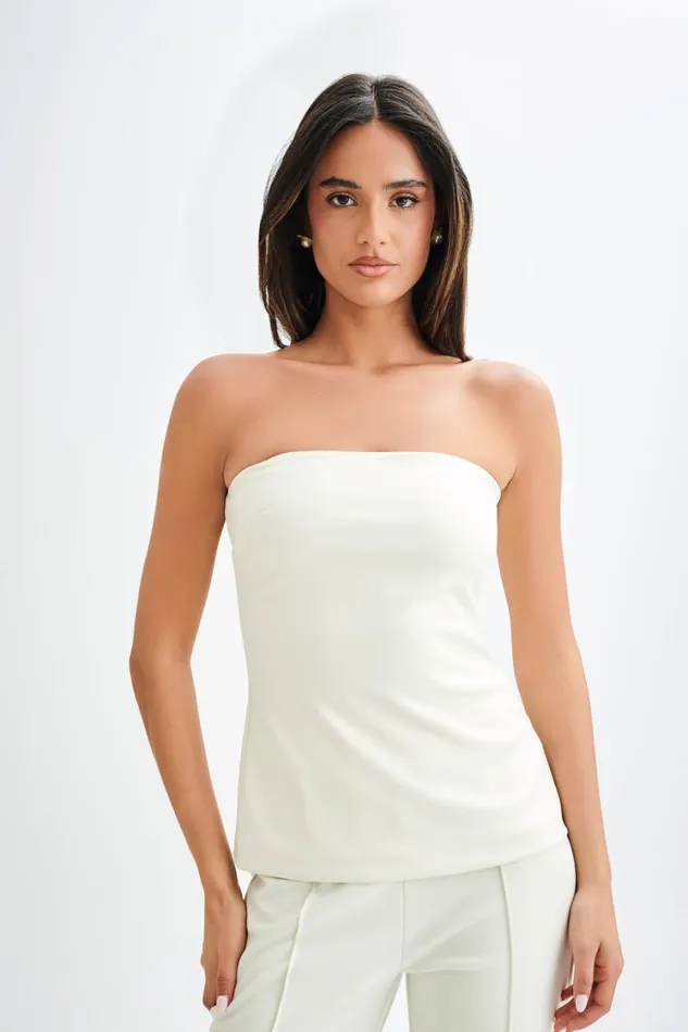 Women Meshki Tops Antonia Strapless Cut Out Top 8211 Ivory