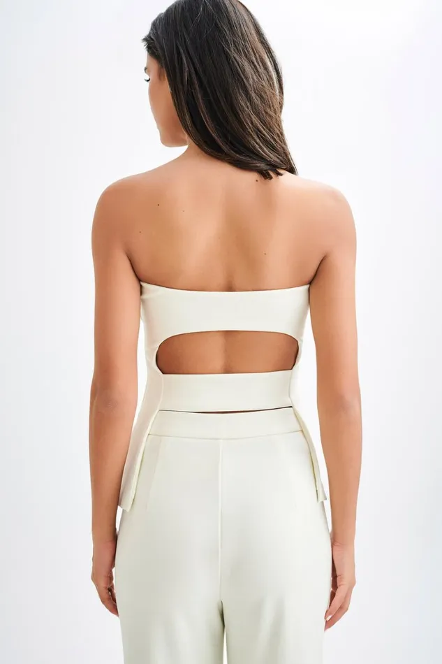 Women Meshki Tops Antonia Strapless Cut Out Top 8211 Ivory