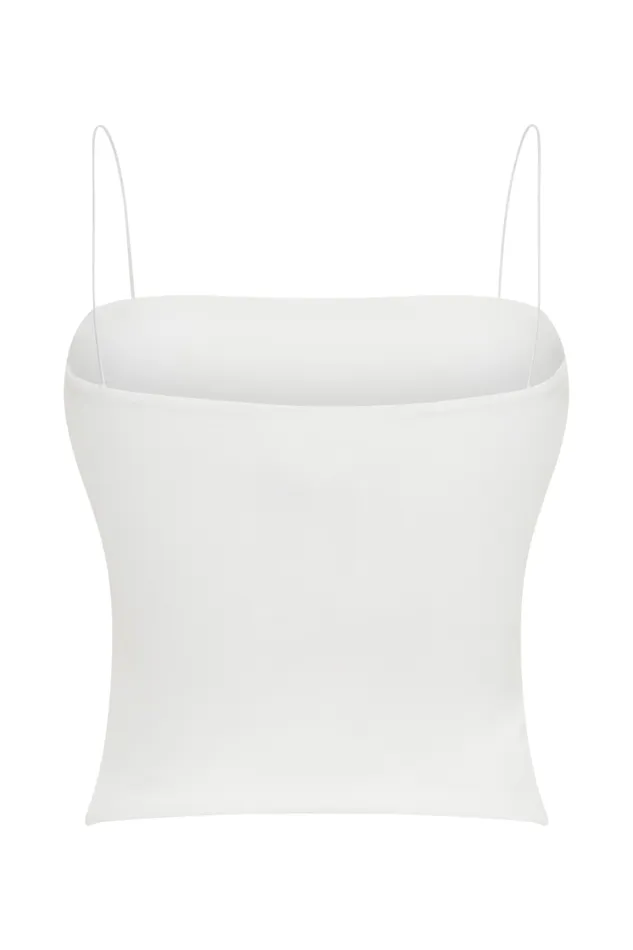 Women Meshki Tops Arya Longline Spaghetti Strap Top 8211 White