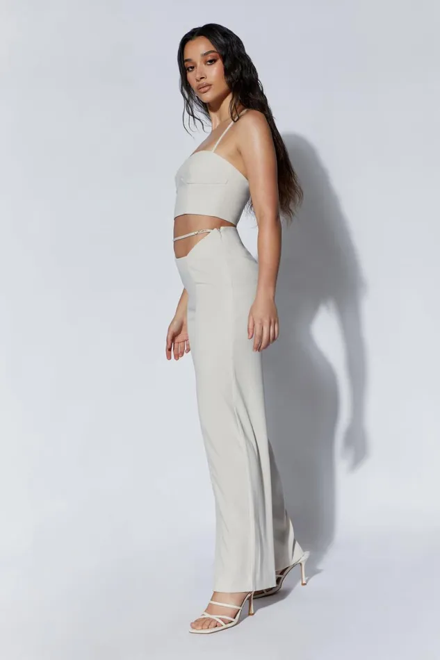 Women Meshki Tops Bahar Seam Line Crop Top 8211 Wheat Women Meshki Tops Bahar Seam Line Crop Top 8211 Wheat