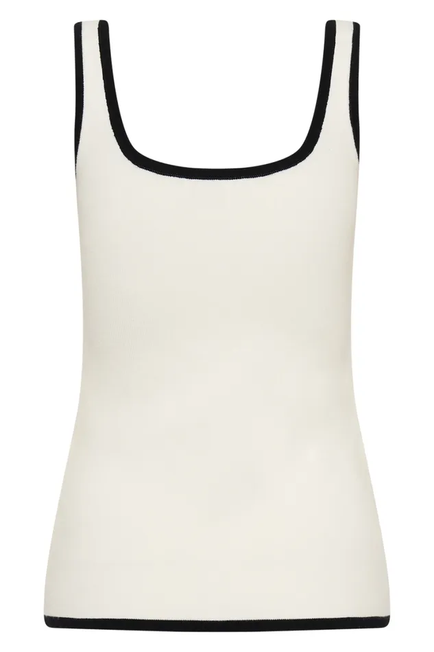 Women Meshki Tops Becky Contrast Knit Top 8211 Ivory and Black