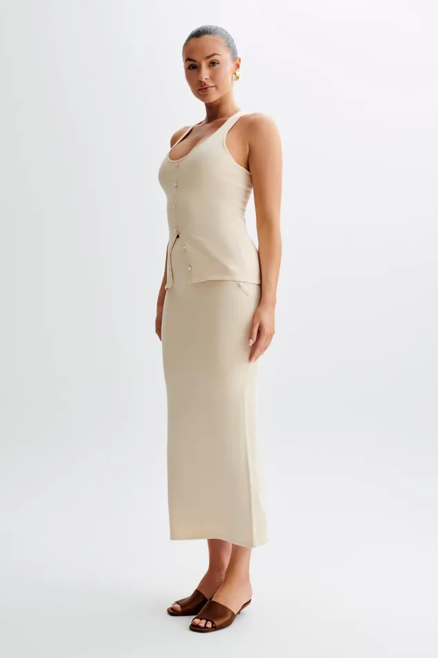 Women Meshki Tops Benedetta Button Down Sleeveless Top 8211 Cream