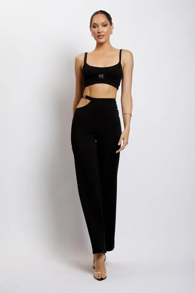 Women Meshki Tops Blythe Double Strap Crop Top 8211 Black Women Meshki Tops Blythe Double Strap Crop Top 8211 Black