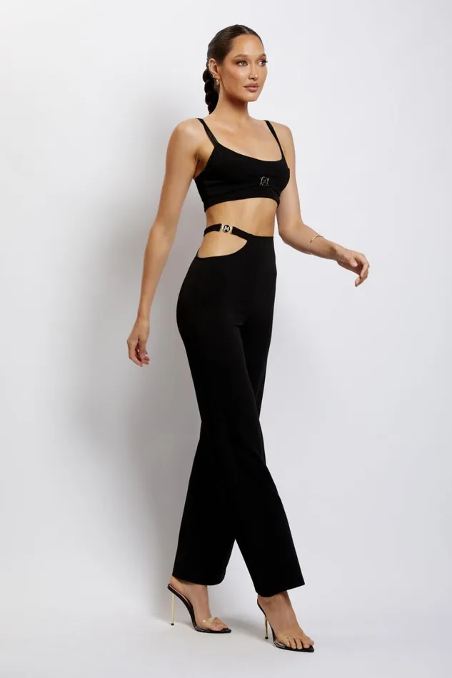Women Meshki Tops Blythe Double Strap Crop Top 8211 Black Women Meshki Tops Blythe Double Strap Crop Top 8211 Black