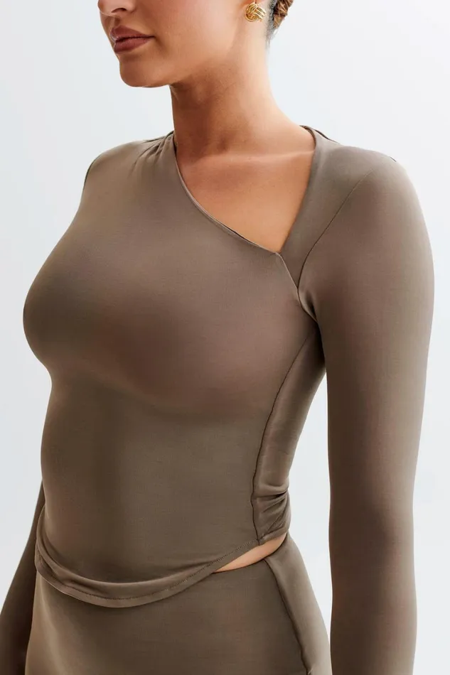 Women Meshki Tops Bruna Slinky Long Sleeve Top With Cut Out 8211 Coco