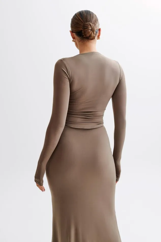 Women Meshki Tops Bruna Slinky Long Sleeve Top With Cut Out 8211 Coco