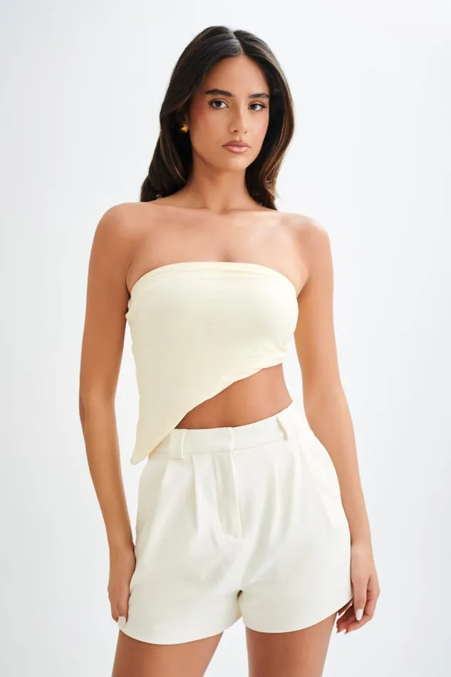 Women Meshki Tops Donata Slinky Strapless Top 8211 Lemon Sherbet