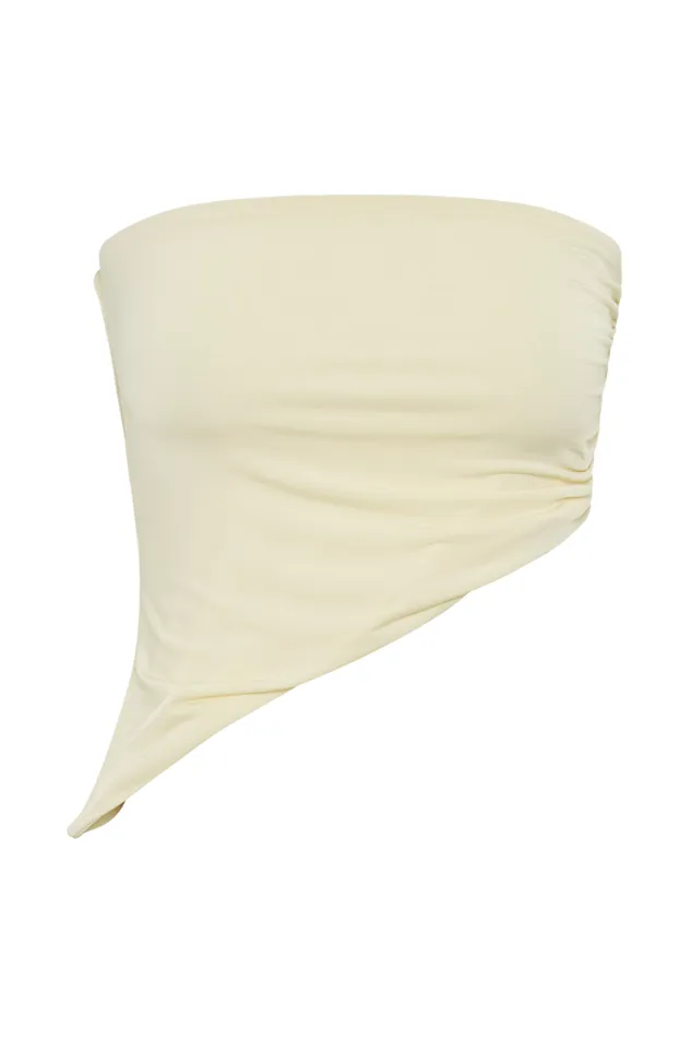 Women Meshki Tops Donata Slinky Strapless Top 8211 Lemon Sherbet