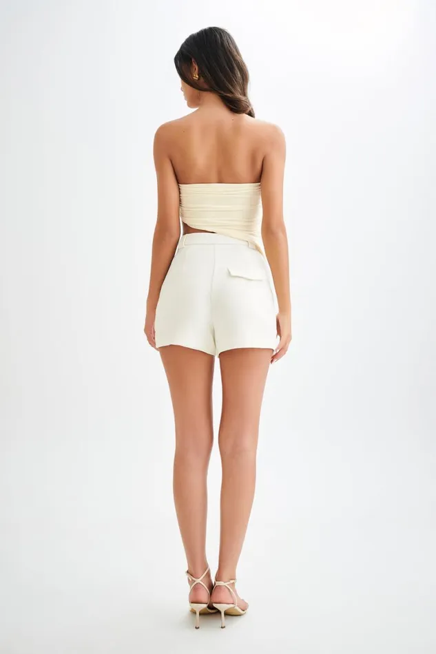 Women Meshki Tops Donata Slinky Strapless Top 8211 Lemon Sherbet