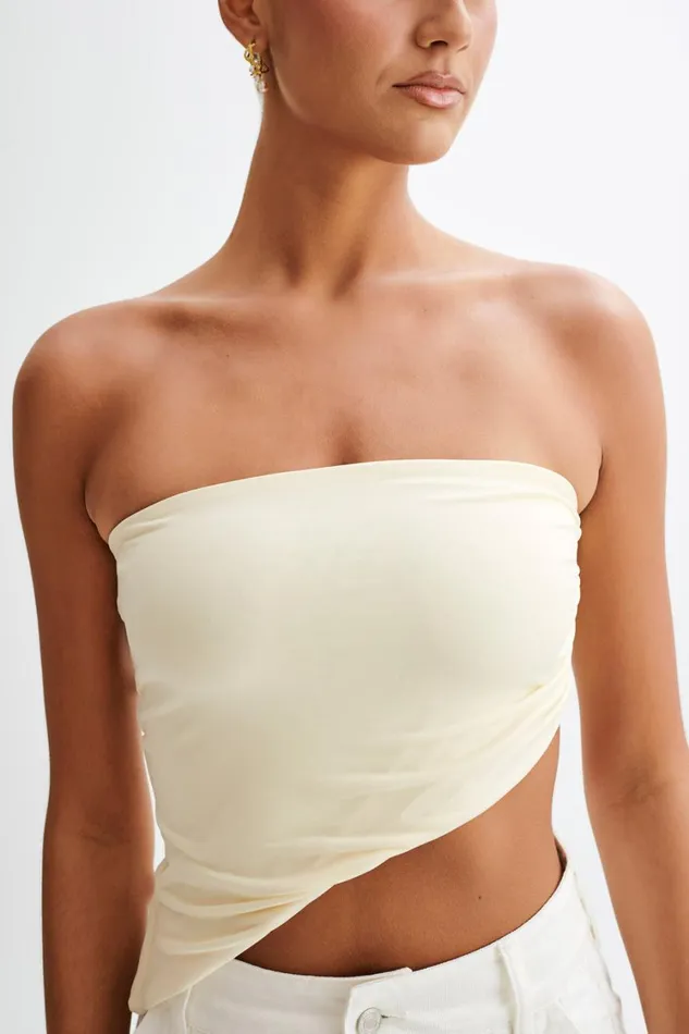 Women Meshki Tops Donata Slinky Strapless Top 8211 Lemon Sherbet