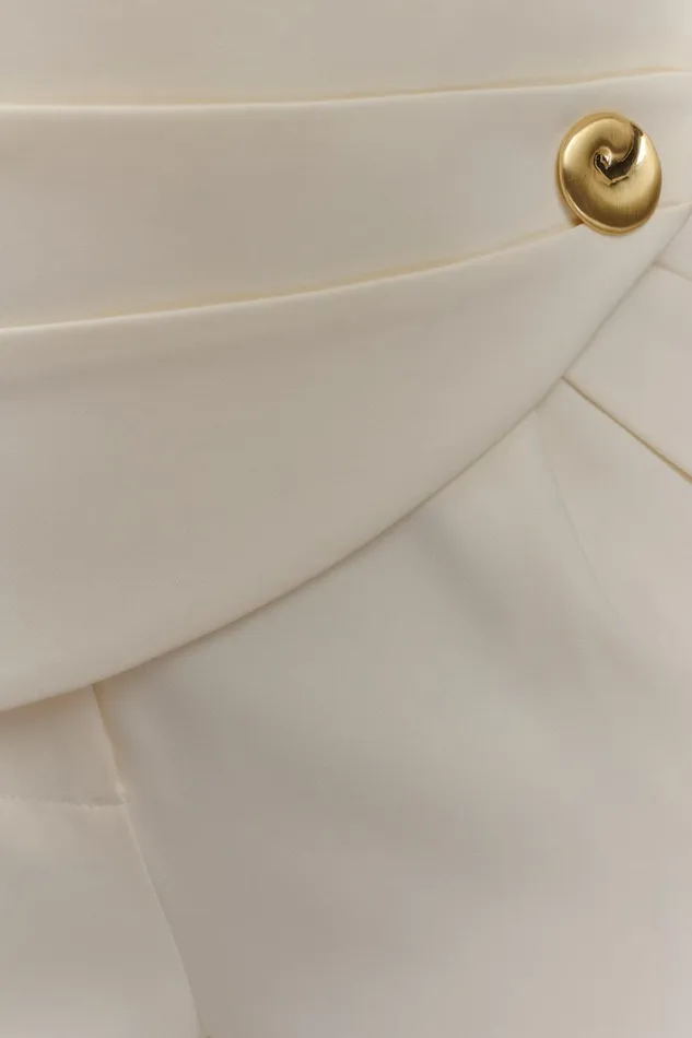 Women Meshki Tops Faith Strapless Suiting Top 8211 Ivory