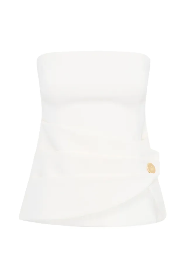 Women Meshki Tops Faith Strapless Suiting Top 8211 Ivory