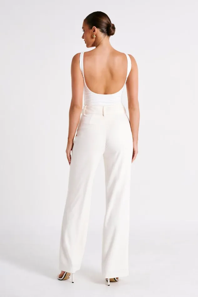 Women Meshki Tops Fiona Recycled Nylon Low Back Bodysuit 8211 White